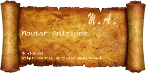 Mauter Aniziusz névjegykártya